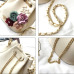 Meloke 2019 Handmade Flowers Bucket Bags Mini Shoulder Bags With Chain Drawstring Small Cross Body Bags Pearl Bags Leaves Decals