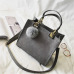 NEW HOT SALE handbag women casual tote bag female large shoulder messenger bags high quality Suede Leather handbag with fur ball