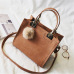 NEW HOT SALE handbag women casual tote bag female large shoulder messenger bags high quality Suede Leather handbag with fur ball