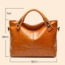 Women Oil Wax Leather Designer Handbags High Quality Shoulder Bags Ladies Handbags Fashion brand PU leather women bags WLHB1398