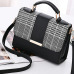 Yogodlns New Retro Plaid Small Square Package Minimalist Fashion Stitching Wild Messenger Shoulder Bag Ms. Packet