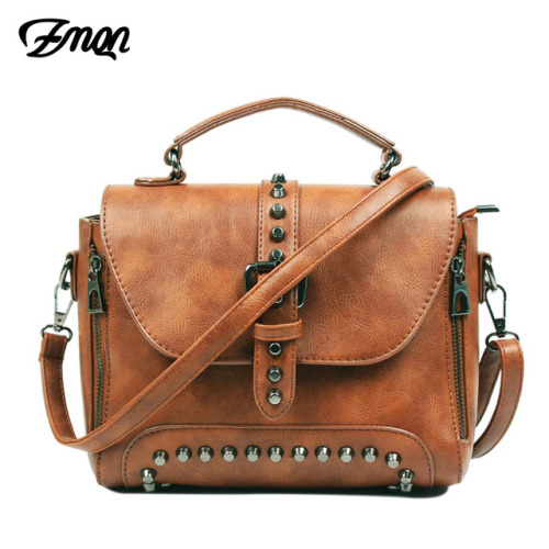 ZMQN Crossbody Bags For Women 2019 Shoulder Bags Female Vintage Leather Bags Women Handbags Famous Brand Rivet Small Ladies A522