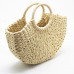 2018 new Handmade Bag Women Pompon Beach Weaving Ladies paper Straw Bag Wrapped Beach Bag Moon shaped Bag