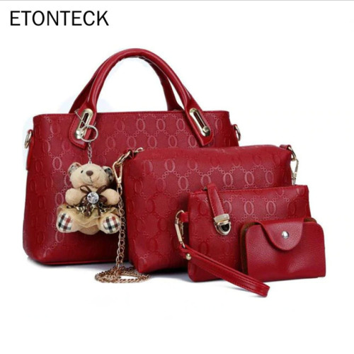 2019 Fashion Women Bag 4 Pcs/Set PU Leather Composite Bag Top-Handle Bags for Female Messenger Bags Ladies Crossbody Handbag