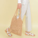 35x35CM Fashion Popular Woven Bag Mesh Rope Weaving Tie Buckle Reticulate Hollow Straw Bag No Lined Net Shoulder Bag