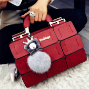 Fashion Women Handbag With Dolls 9 Grid Splicing Hand Bags Ladies Top-Handle Bag Zipper Hasp Clutch  New Totes