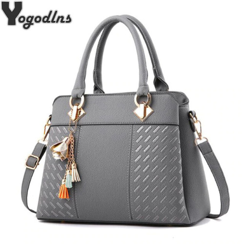 Fashion Women Handbags Tassel PU Leather Totes Bag Top-handle Embroidery Crossbody Bag Shoulder Bag Lady Simple Style Hand Bags