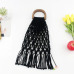 Handmade cotton woven wood handle womens handbags and purses hollow rope tassel beach female net straw tote evening clutch bags