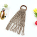 Handmade cotton woven wood handle womens handbags and purses hollow rope tassel beach female net straw tote evening clutch bags