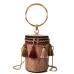 Newest Korean Tassel Chic Chain Wild Straw Bucket Bag Shoulder Ins Fashion Messenger Handbags For Women 3 Colors