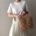 Rattan Cotton Rope Hollow Straw Woven Beach Bag Without Lining Storage Bag Fashion Women's Totes Fashion Shoulder Bags