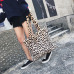 Women Plush Leopard Print Shoulder Desiger Bag Faux Fur Female Tote Gilrs Handbag Top-handle Bags Vinter bags for Women 2019