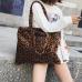 Women Plush Leopard Print Shoulder Desiger Bag Faux Fur Female Tote Gilrs Handbag Top-handle Bags Vinter bags for Women 2019