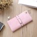 2018 Solid Drawstring Nubuck Leather Zipper Long Women Wallet Phone Bag Luxury Brand Wallets Designer Purse Card Holder Clutch