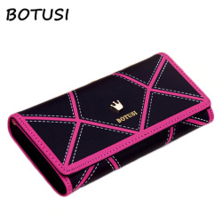 BOTUSI 2018 PU Leather Women hasp Long Wallet Ladies Purse Female Wallets Purse Card Holder coin cash bag Portefeuille femme