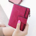 Fashion Small Female Purse short purse Lady Letter Snap Fastener Zipper Short Clutch Wallet Solid Vintage Matte Women Wallet