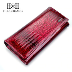 HH Women Wallets and Purses Luxury Brand Alligator Long Genuine Leather Ladies Clutch Coin Purse Female Crocodile Cow Wallet