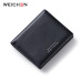 WEICHEN Thin Style Women Wallets Zipper Coin Bag in Back Blue Soft Leather Ladies Card Holder Slim Purse Female Wallet Small HOT