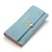 Women Wallet Card Wallet Female Purse Leather Trifold Long Coin Holder Phone Wallet Metal Christmas Deer Cash Pocket Fashion