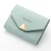 Women Wallet Short Leather Ladies Metal Designer Wallets for Women Mini Candy Color Clutch Brand Female Purse Coin Card Holder