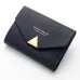Women Wallet Short Leather Ladies Metal Designer Wallets for Women Mini Candy Color Clutch Brand Female Purse Coin Card Holder