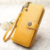 Fashion Women Yellow Clutch 2018 Leather Wallet Woman Zipper Long Wallets Female Purse Wristlet Red Money Bag Coin Card Holder