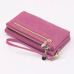 Hot Selling Women's Purse Long Design PU Leather Women's Long Wallet Female High Capacity Double Zippers Clutch Purse Wristlet