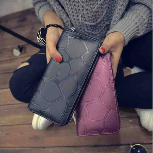 New Korean Women's Fashion Trend PU Wristlet Wallet Fashion Leisure Hand Wallet With Card Holder Long Wristlet Wallet