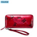 VICKAWEB Wristlet Wallet Female Animal Prints Women Wallets Genuine Leather Purses Ladies Fashion Zipper Purse Standard Wallets