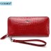 VICKAWEB Wristlet Wallet Purse Genuine Leather Wallet Female Long Zipper Women Wallets Card Holder Clutch Ladies Wallets AE38