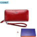 VICKAWEB Wristlet Wallet Purse Genuine Leather Wallet Female Long Zipper Women Wallets Card Holder Clutch Ladies Wallets AE38