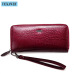 VICKAWEB Wristlet Wallet Purse Genuine Leather Wallet Female Long Zipper Women Wallets Card Holder Clutch Ladies Wallets AE38