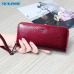 VICKAWEB Wristlet Wallet Purse Genuine Leather Wallet Female Long Zipper Women Wallets Card Holder Clutch Ladies Wallets AE38