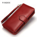 Women Wallet Female Purse Women Leather Wallet Long Trifold Coin Purse Card Holder Money Clutch Wristlet Multifunction Zipper