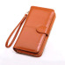 Women Wallet Female Purse Women Leather Wallet Long Trifold Coin Purse Card Holder Money Clutch Wristlet Multifunction Zipper