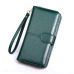 Women Wallet Female Purse Women Leather Wallet Long Trifold Coin Purse Card Holder Money Clutch Wristlet Multifunction Zipper