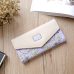 Wristlet Fashion Envelope Women Wallet Hit Color 3Fold Flowers Printing 5Colors PU Leather Wallet Long Ladies Clutch Coin Purse