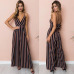 2018 Fashion Women Jumpsuit Sleeveless Striped Jumpsuit Summer Romper Wide Leg Trousers Womens V-neck Casual Clubwear Outfits