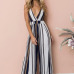 2018 Fashion Women Jumpsuit Sleeveless Striped Jumpsuit Summer Romper Wide Leg Trousers Womens V-neck Casual Clubwear Outfits