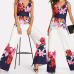 2018 NEW Women Playsuit Sexy V-neck Floral Jumpsuit Sexy Lady Clubwear Flower Summer Playsuit Wide Leg Party Jumpsuit Romper