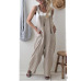 2018 New Brand Women Casual Loose Cotton Linen Solid Pockets Jumpsuit Overalls Wide Leg Cropped Pants macacao feminino