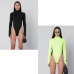 2018 New Leotard Ladies Casual Turtleneck Skinny Solid Playsuits Women Autumn Long Sleeve Stretch Bodysuit