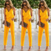 2018 V Neck Summer Rompers Women's Jumpsuit Sexy Ladies Casual Elegant Sleeveless Long Trousers Plus Size Overalls Jumpsuit