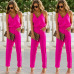 2018 V Neck Summer Rompers Women's Jumpsuit Sexy Ladies Casual Elegant Sleeveless Long Trousers Plus Size Overalls Jumpsuit