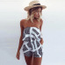 2019 Summer Jumpsuit Women Slash Neck Striped Ruffle Body Femme Print Playsuit Sexy Overalls For Ladies Rompers Beach Bodysuit