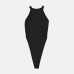 2019 Summer Women Sexy Bodycon Bodysuit Spring Knitted Solid Black Short Sleeveless Knitted Bodysuit Body For Women Jumpsuit