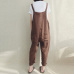 2019 ZANZEA Summer Women Strappy Pockets Casual Solid Dungarees Cotton Linen Long Jumpsuits Loose Bib Overalls Rompers Plus Size