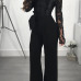 Appliques Lace Patchwork Jumpsuit Women Sexy Off Shoulder Slash Neck Long Sleeve Women Jumpsuit Elegant Slim Wide Leg Jumpsuit