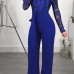 Appliques Lace Patchwork Jumpsuit Women Sexy Off Shoulder Slash Neck Long Sleeve Women Jumpsuit Elegant Slim Wide Leg Jumpsuit