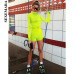 BOOFEENAA Fluorescent Color Long Sleeve Romper with Buckle Belt Spring Streetwear Zipper Neon Sexy Bodycon Jumpsuit Women C87AD3